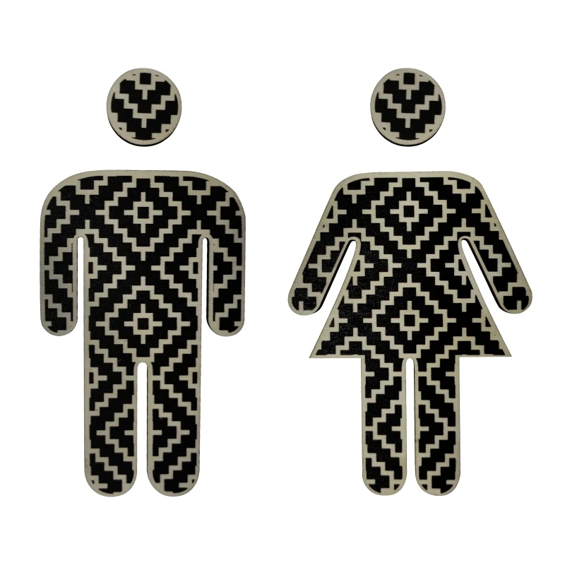 

Wooden Bathroom Toilet Guide Wood Signs Decoration 2 Pcs Man Woman Funny Board for Home Office Restaurant Hotel Room Decor