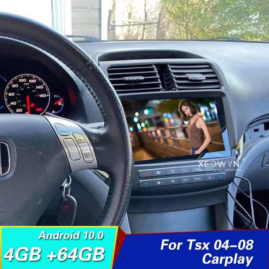 Автомобильный радиоприемник Android 10 Octa Core GPS Navi для Acura TSX 2004 2005 2006 2007 2008 Carplay Stereo
