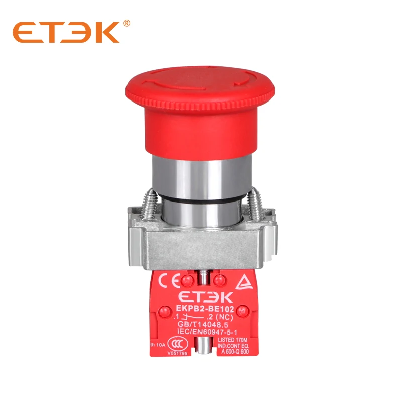 

ETEK EKPB2-BS542 Pushbutton Mushroom type Red N/C