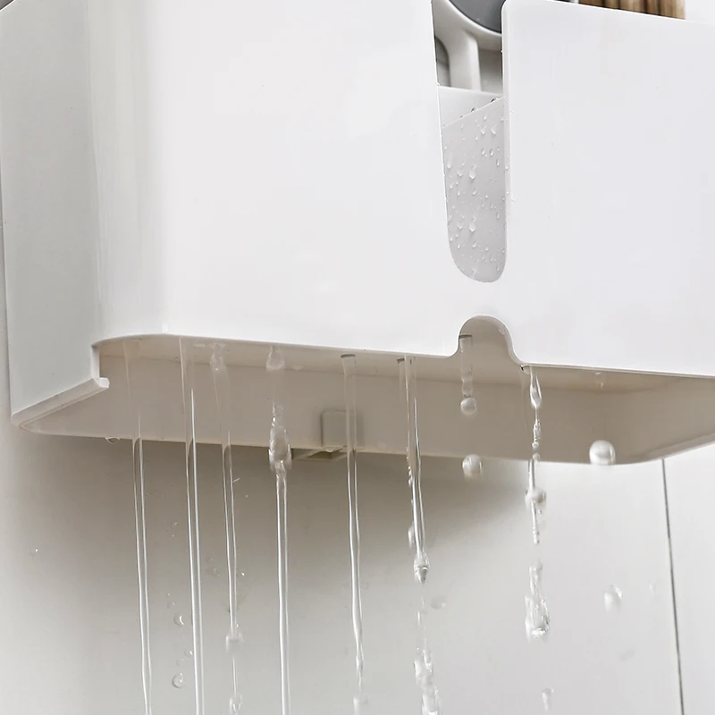 Bathroom Shelf Adhesive Storage Rack Toothbrush Holder Shaver Rack Organizer Wall Hanging Brushing Teeth Toothpaste Rack