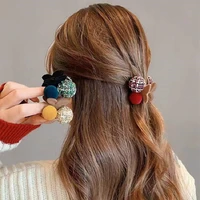 iceclouds women winter kawaii knitted hair clips popular girls hemp head clip ins style korean hairpins fashion hair accessories
