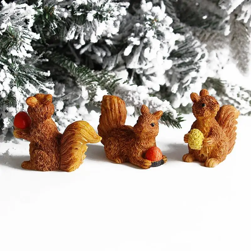 Милая белка искусственные конусы из смолы украшения животных милые аксессуары |