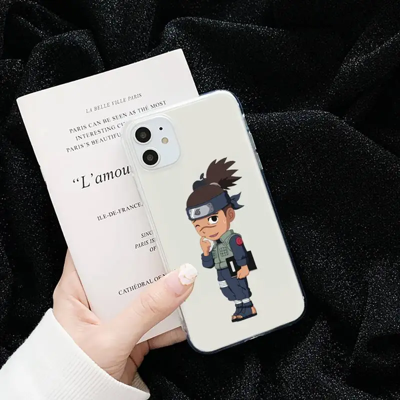 

Naruto mini design Uzumaki Phone Case Transparent for iPhone 6 7 8 11 12 s mini pro X XS XR MAX Plus cover funda shell