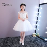 ball gown knee length white flower girl dresses 2019 luxury lace appliques princess tulle first communion dress