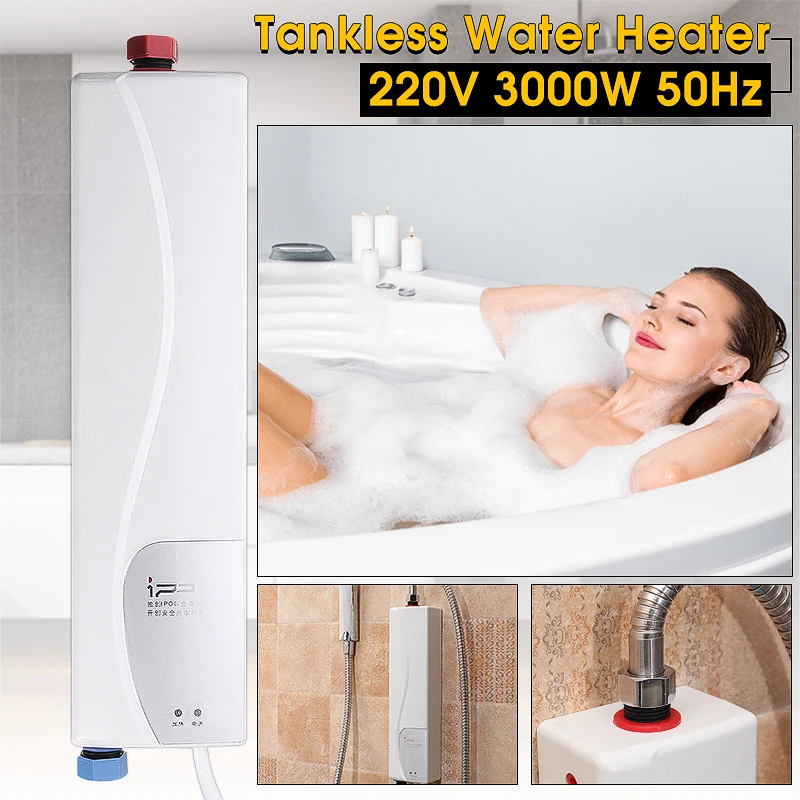 1 шт. AU Plug 220 в 3000 Вт мгновенный Электрический водонагреватель внутренние принадлежности для ванной комнаты домашний практичный двойной корпус водонагреватель
