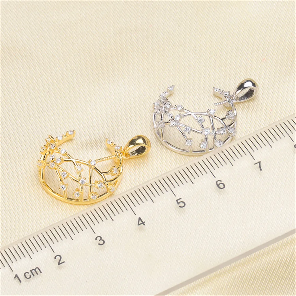 

DIY Pearl Accessories S925 Sterling Silver Concealer Beads Jade Pendant Base Empty Support For Women Making Jewelry Gift