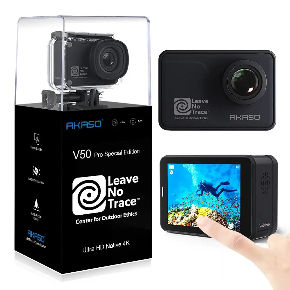 2019 AKASO оригинальная Экшн камера V50 Pro SE 4K 60fps встроенная 4G DDR 2 дюйма сенсорный экран