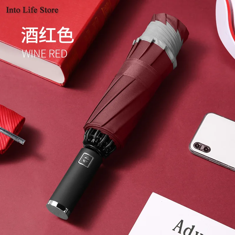 

Reverse Automatic Umbrella with Led Light Beach Parasol Luxury Three Folding Umbrellas Rain Women Windproof Gift Ideas UPF50+