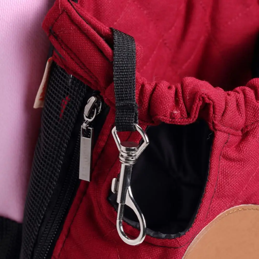 Сумка-переноска из красной холщовой ткани для путешествий с кошечками и собаками