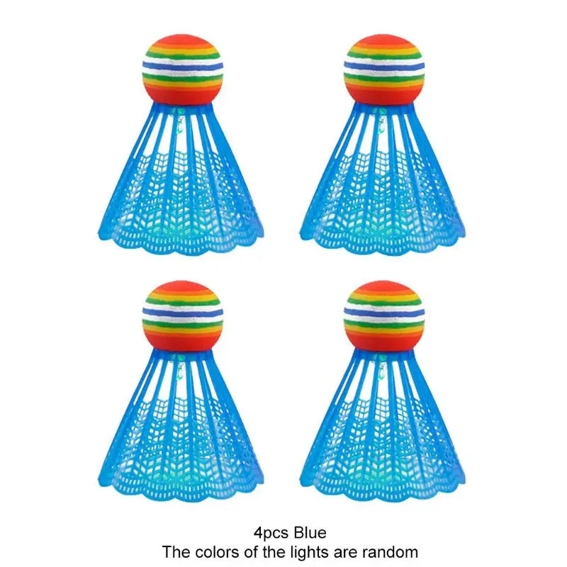 

4pcs LED Lighting Badminton Birdies Glow in The Dark Night Nylon Shuttlecock