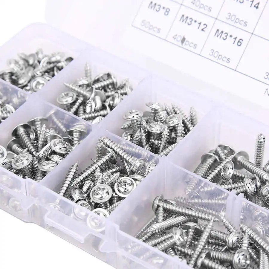 300 шт./кор. Самонарезающий винт комплект Резьбовая вставка Никель покрытый