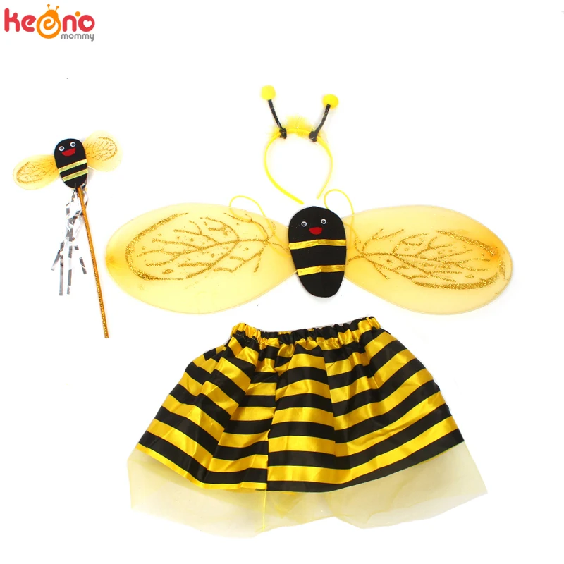 Little Bumble Bee Tutu Dress Girls Honeybee Fancy Up Outfit Yellow Black Striped Insect Birthday Halloween Costume | Детская одежда и