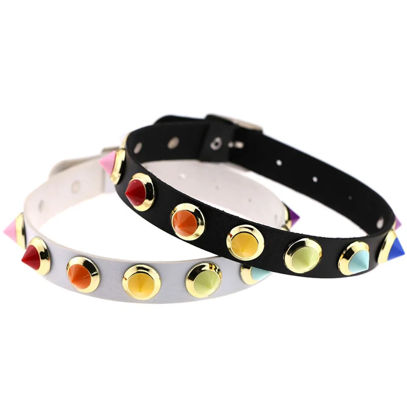 Женский чокер из искусственной кожи с заклепками карамельного цвета|Колье| |