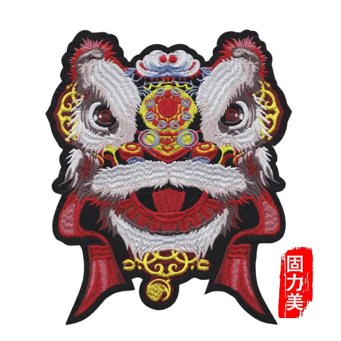 1 шт. с тканевым верхом вышитыми наклейки в китайском стиле изображением Льва для