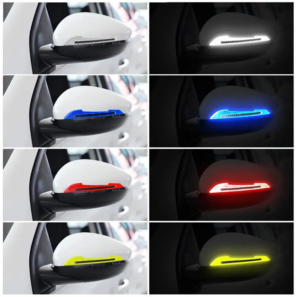 

2Pcs Anti-collision Car Door Handle Reflective Stickers Tape Safe Warning Decal Car Accessories