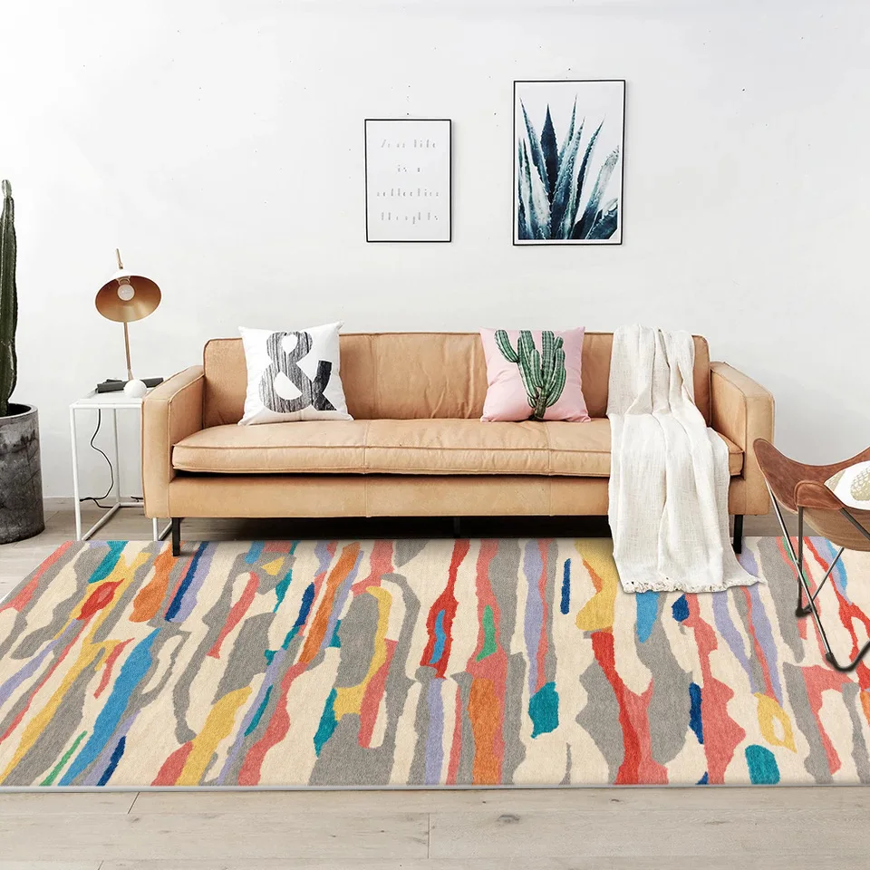 

Fashionable modern Nordic color contrast Abstract water kitchen living room bedroom bedside carpet mat