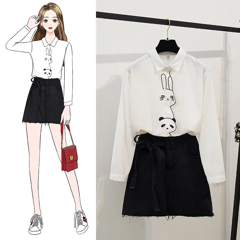 Женская хлопковая рубашка на пуговицах белая Повседневная Блузка с отложным