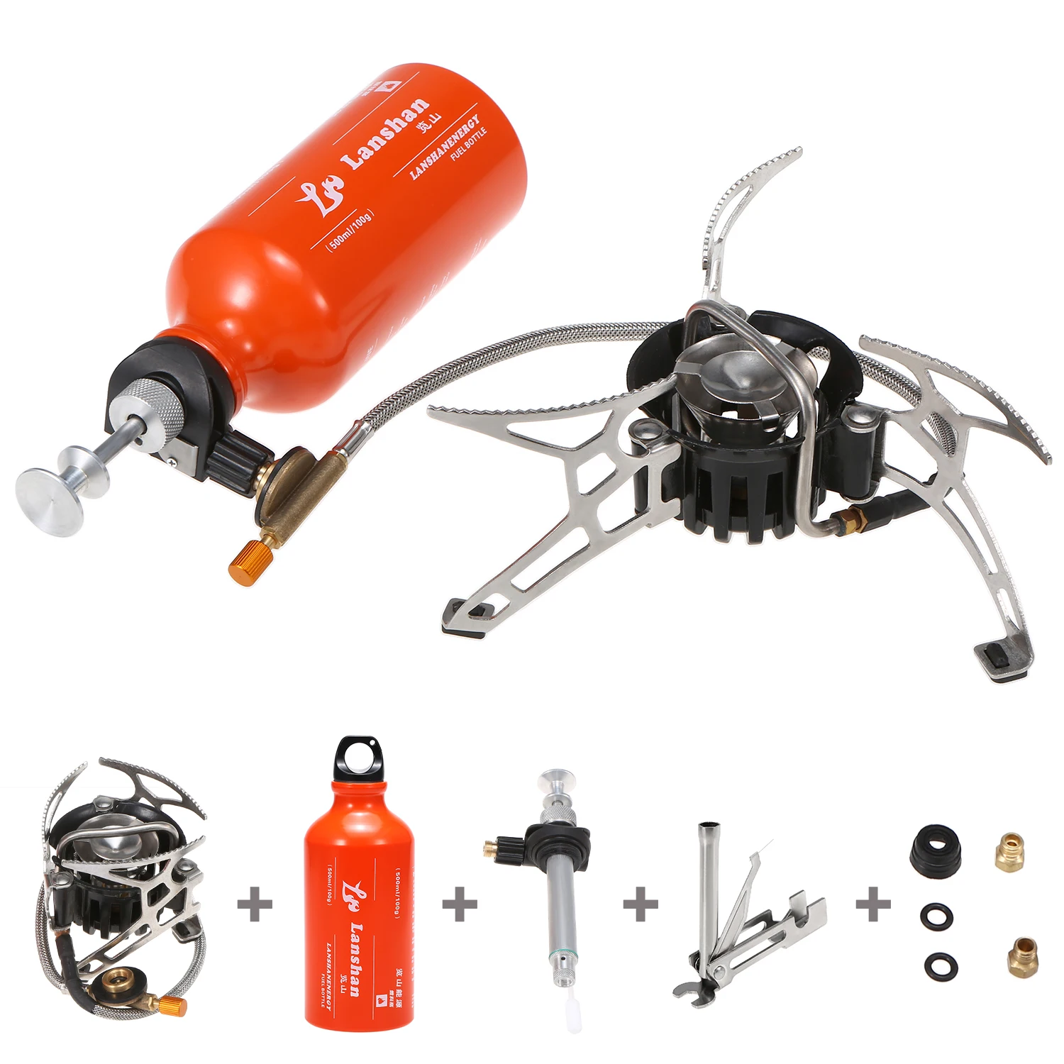 

Outdoor Camping Multi Fuel Oil Stove 캠핑용품 with 500ml Gasoline Fuel Bottle for Diesel Alcohol Camping Equipment
