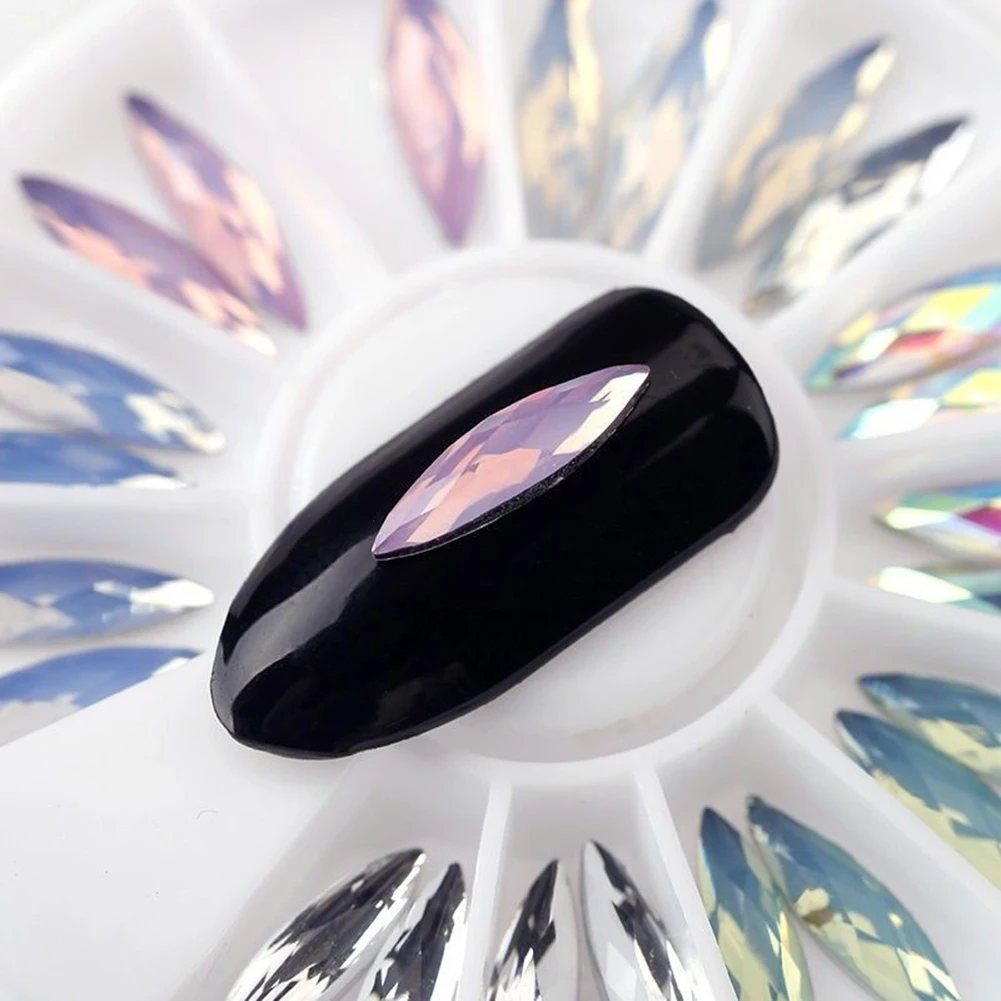 Модный смешанный цвет ногтей 3D блестки наконечники со стразами DIY украшения