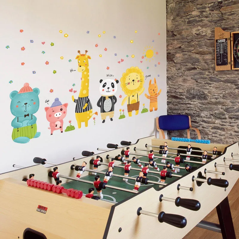 Мультфильм Жираф Лев наклейка со слоном для детской комнаты обои s настенные