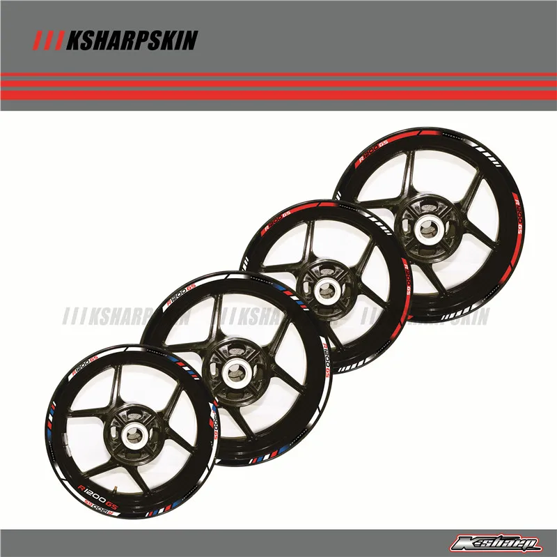 12 X Толстые края внешний обод наклейка полоса колеса наклейки Подходит для BMW R1200GS