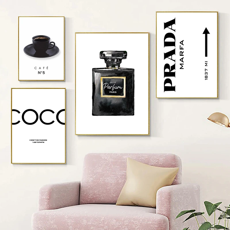 Современная модная книга флакон духов Картина на холсте розовые цветы постер