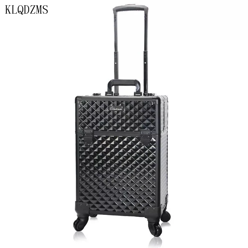 Новинка Модный Профессиональный Чехол KLQDZMS для макияжа чемодан на колесиках