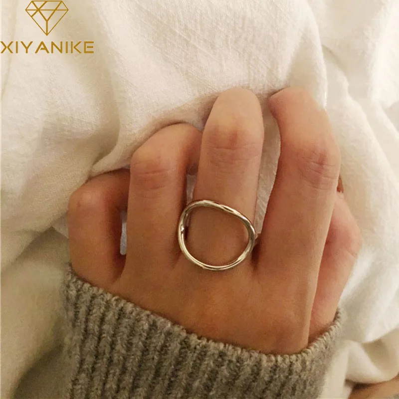 Женские кольца на палец XIYANIKE винтажные геометрические вечерние из стерлингового