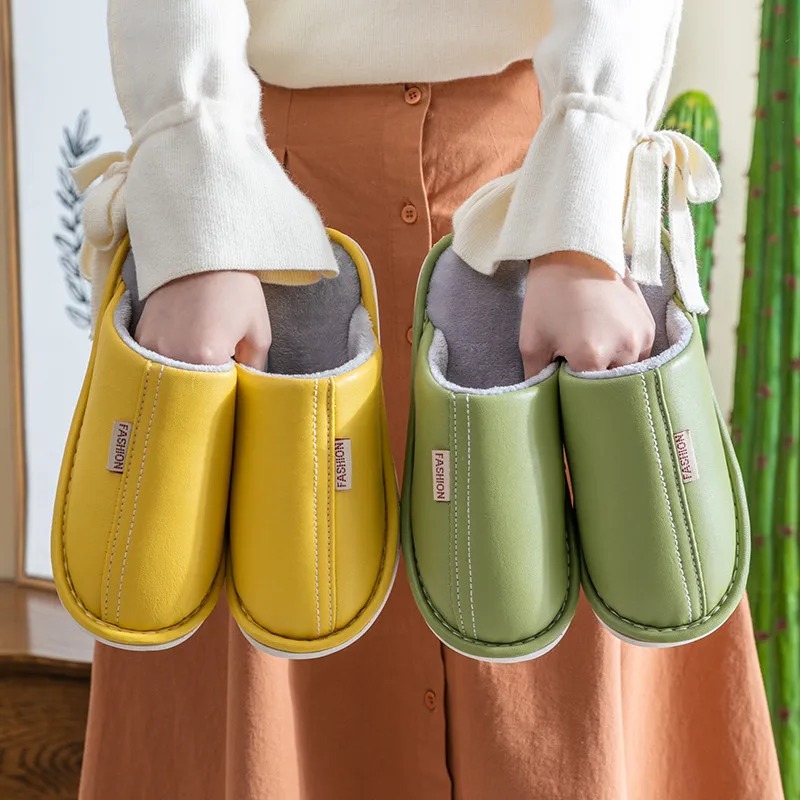 

Шлепанцы для пар, теплые Нескользящие, домашние тапочки, сланцы, плоская подошва, хлопковая обувь для мужчин и женщин, Осень-зима