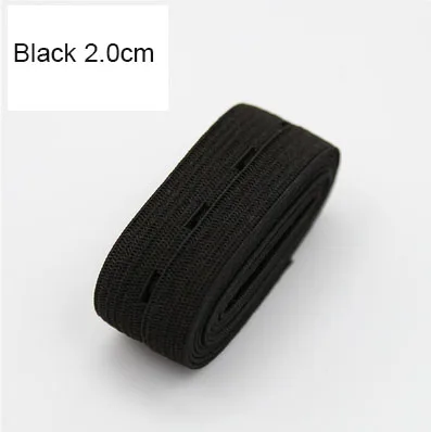 2cm Black 1meter 2 см цветная Регулируемая плоская эластичная лента с отверстиями для пуговиц эластичная лента для детских подгузников для беременных швейных аксессуаров 1 м - Цвет: 2cm Black 1meter