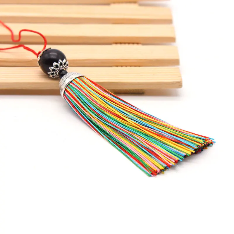 2 шт. 100 мм шелковая кисточка с бахромой висячая веревка и бусинами отделка