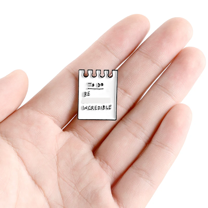 Ticket enamel pin To Do Incredible badge Must do every day brooch Paper Jackets Shirt bag Lapel Accessories gift for friends | Украшения и