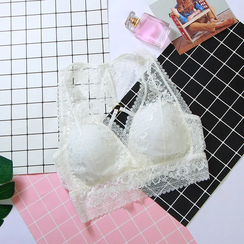 

Women's vest bra sexy underwear line free push high bra women's lace underwear bra