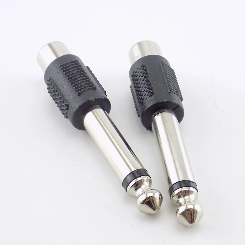 4pcs RCA/AV Female Jack to 6.35mm Male Plug RCA Audio Adapters Connectors Plugs for DIY FM Microphone W17 | Электроника