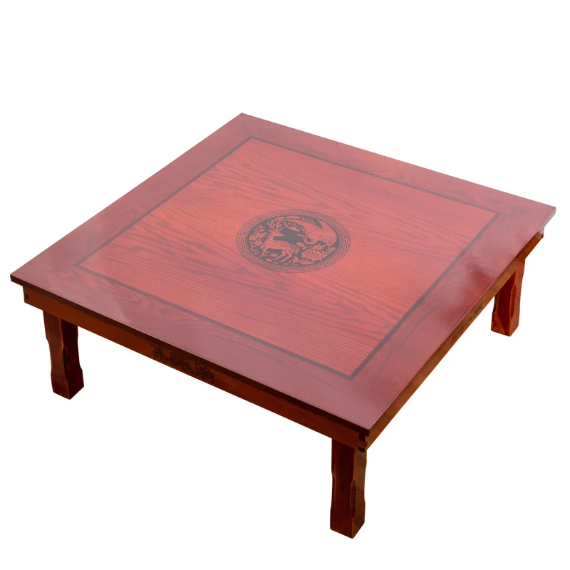Luxury Antique Home Furniture Desk for Dining Traditional Korean Low Table Square 80X80cm Floor with Folding Legs |
