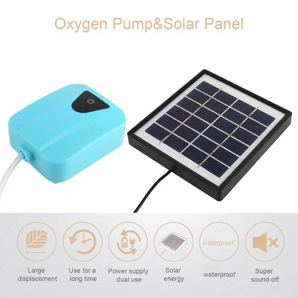 Новинка работающий на солнечной энергии DC зарядка Оксигенатор рыболовный