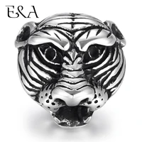 stainless steel beads tiger head blacken 5mm hole metal animal european bead supplies diy jewelry bracelet making accessories