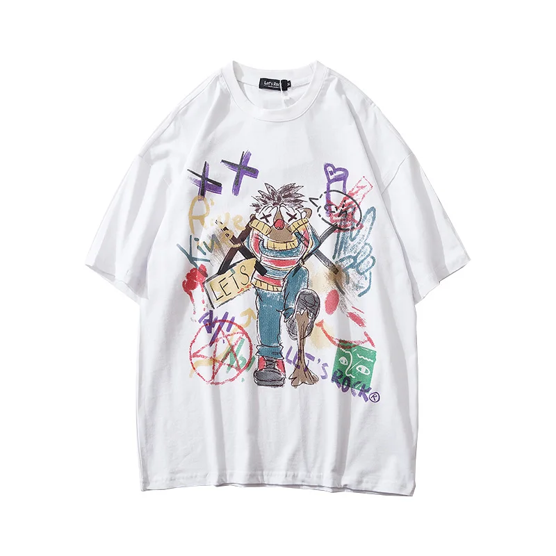 IiDossan/хлопковая Милая футболка с джокером для мужчин и женщин модная уличная в