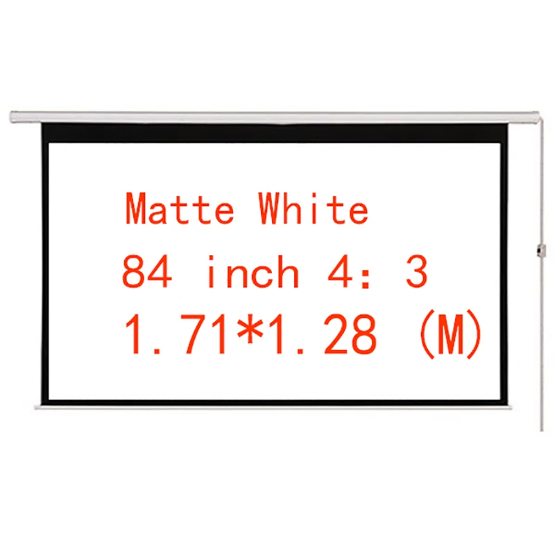 

Thinyou 84 Inch 4:3 Electric Screen with Wireless and wired remote control Wide Matte White For education Office Cinema Room