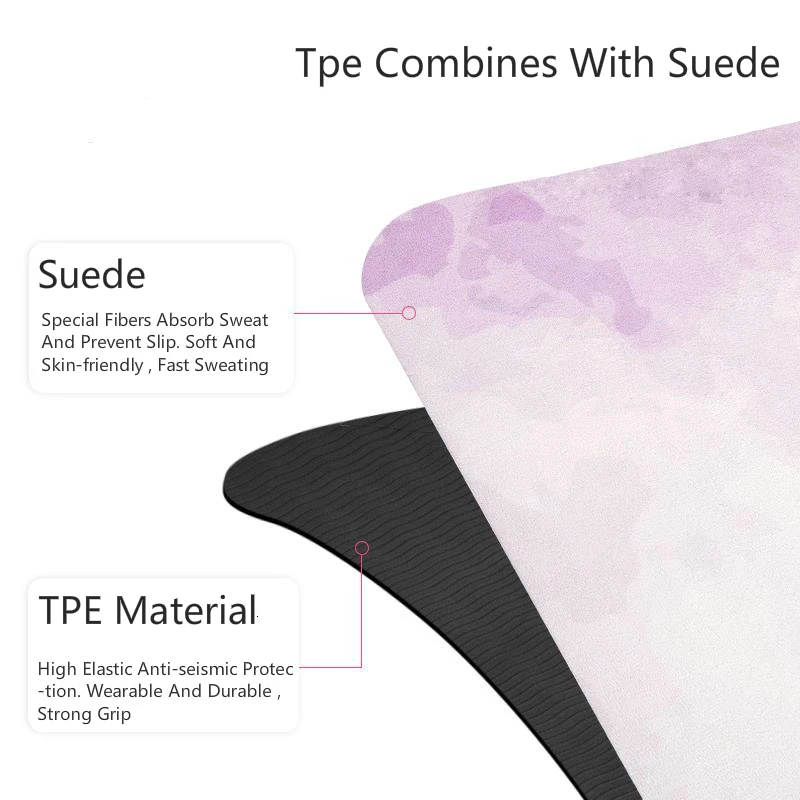 Увеличивающийся замшевый коврик из термополиуретана для йоги Женский Коврик