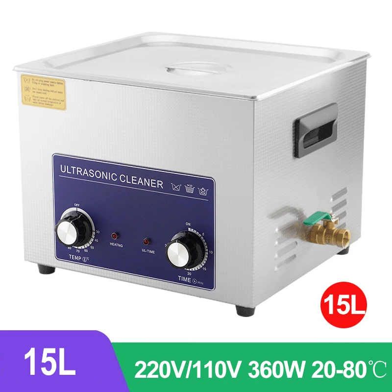 

15L Ultrasonic Cleaner, Bathtub Timer, Jewelry, Glasses, Watches, Rings, Circuit Board Oxide Derusting Oil Cleaner360W