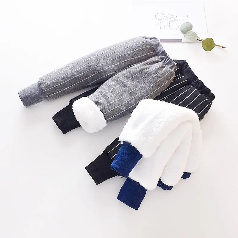 Новинка зимние брюки для мальчиков повседневные хлопковые плотные бархатные