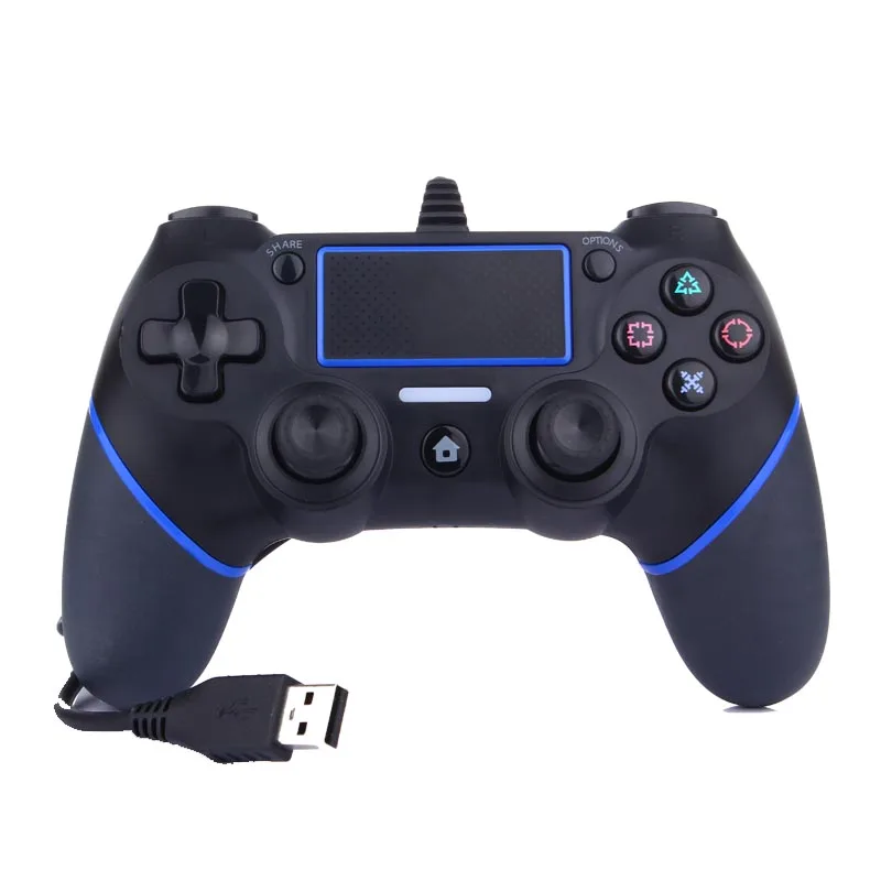 Blue Dualshock 4 проводной джойстик usb для PS4 джойстик геймпад двойной шок для PS4 консоль для Playstation 4 джойстик контроллер - Цвет: Blue