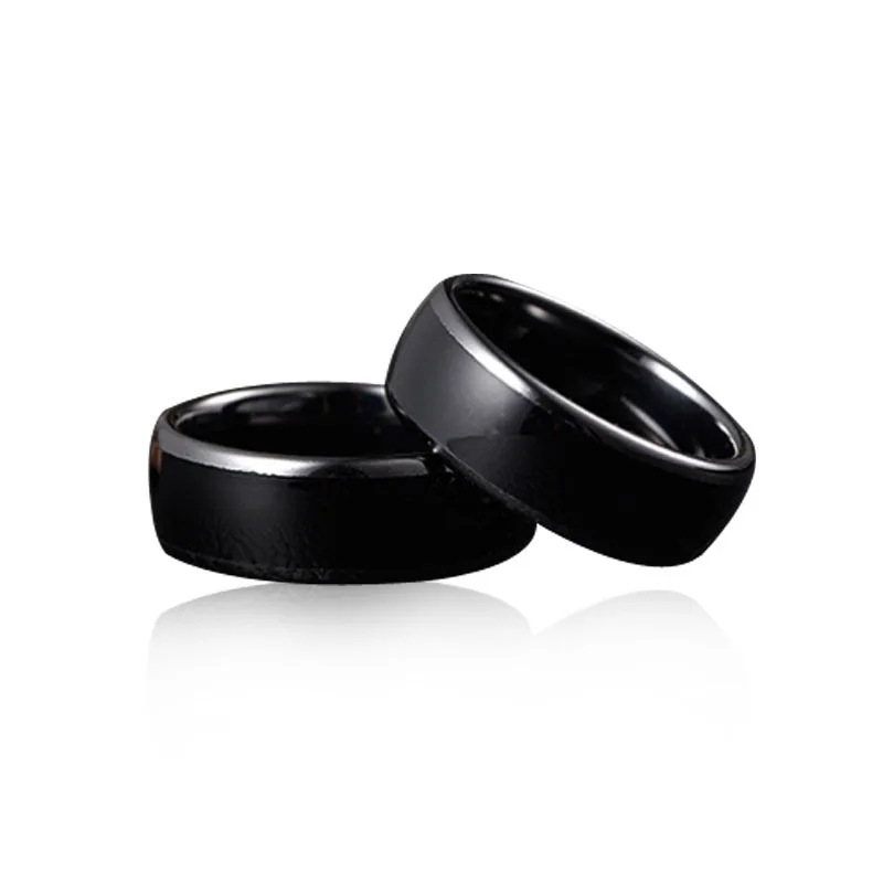 RFID ID o UID chip RFID negro cerámica anillo de reescritura de dedo inteligente 125KHZ/13,56 MHZ desgaste para hombres o mujeres