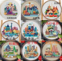 caisechengshixilie3homefun cross stitch kit package greeting needlework counted cross stitching kits new style counted painting