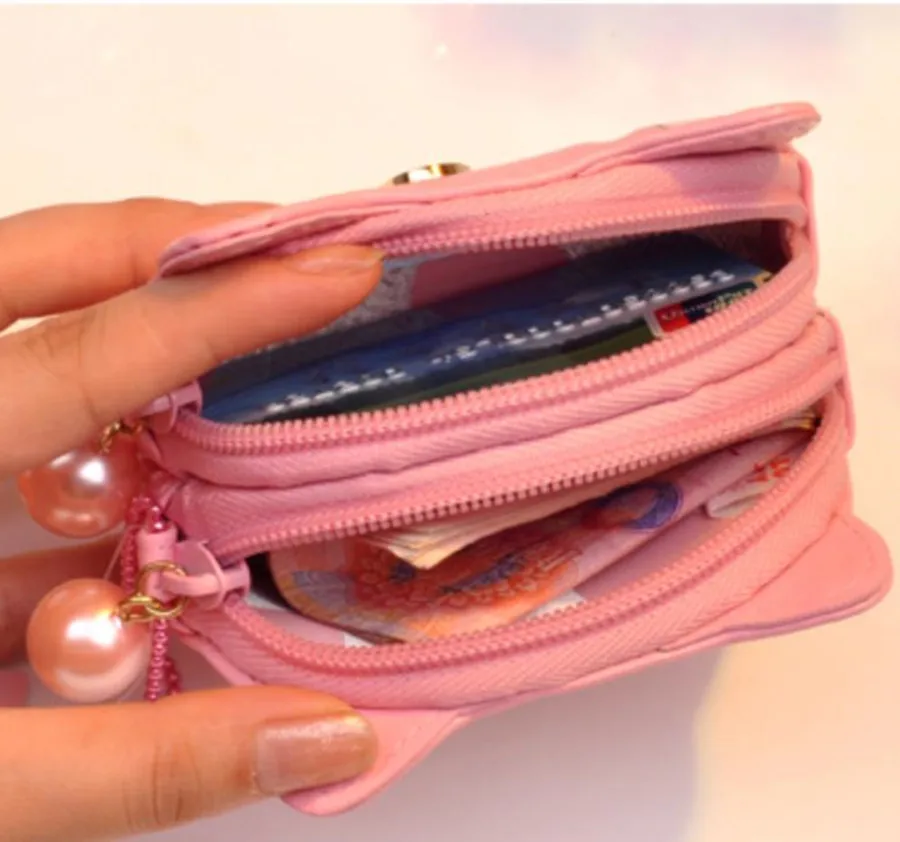 Лидер продаж новый маленький кошелек на молнии с принтом мультяшного аниме кошки