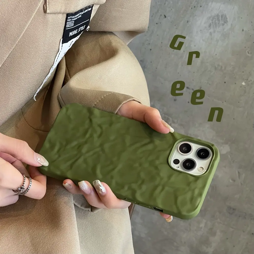 Fashion Mobile Phone Case For iPhone 13 14 11 12 Pro Max Mini XR X XS 7 8 Plus SE 3D Pleats Skin Anti-Shock Side Soft TPU Cover