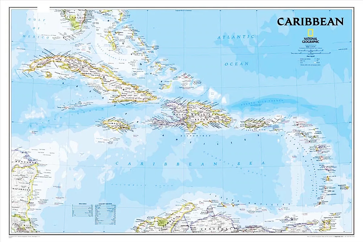 Карибское море карта