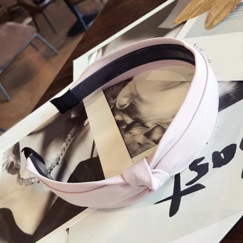 Модная женская однотонная тканевая Нескользящая повязка на голову Krean с узлом и