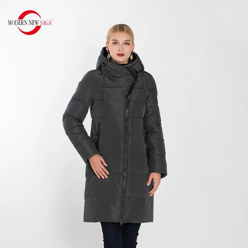 MODERN NEW SAGA Winter Long Coat Women Hooded Warm Long Jacket Women Winter Parka Ladies Coats Overcoat Woman Winter Coat